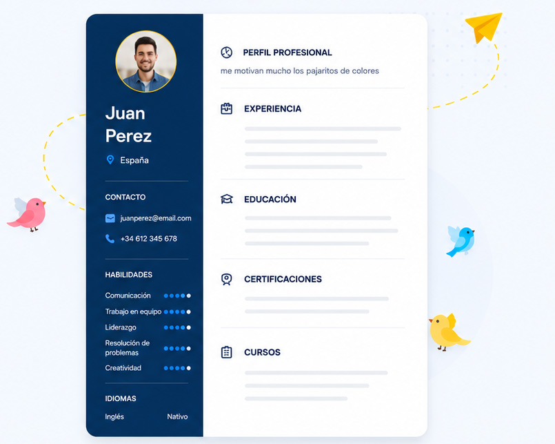 Ejemplo de CV profesional moderno